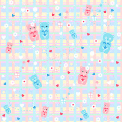 Seamless pattern with a cute bears