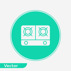 Gas stove vector icon sign symbol