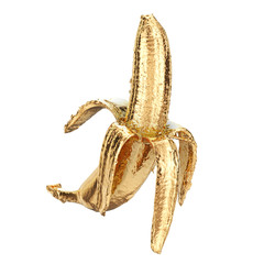 Golden banana, 3d rendering