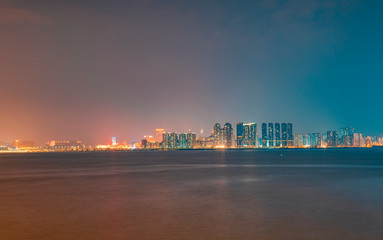 City view of couple's South Road in Zhuhai, Guangdong Province, China