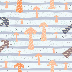 Hand Drawn Seamless Pattern with Arrows