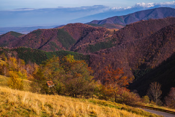 Mountains in the fall season