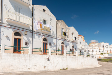 White houses of Monte Sant'Angelo, Gargano, Puglia, Italy.