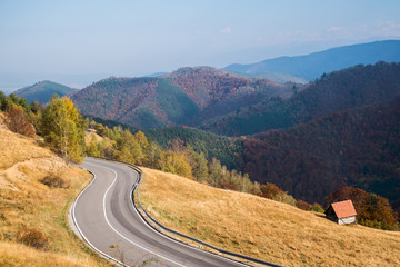 Mountains in the fall season