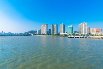 City view of Beaver Island on Couple Road in Zhuhai City, Guangdong Province