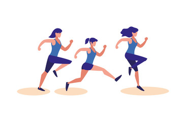 Women running vector design