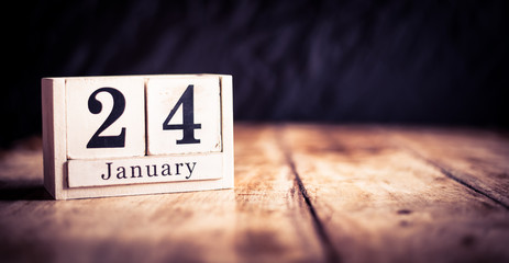 January 24th, 24 January, Twenty Fourth of January, calendar month - date or anniversary or birthday