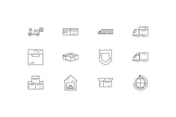 Isolated delivery icon set vector design