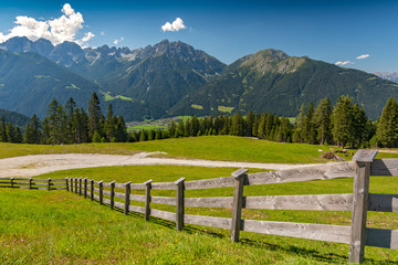 Fototapeta na wymiar Serles mountain of the Stubai Alps in the Austrian state of Tyrol, between the Stubai Valley and Wipptal, near the Italian border, Austria.