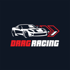 Sport car logo illustration, Drag racing