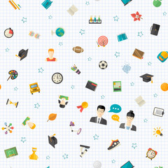 Back to school seamless background pattern