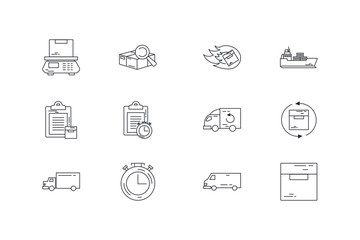 Isolated delivery icon set vector design