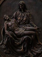 statue of virgin mary with jesus