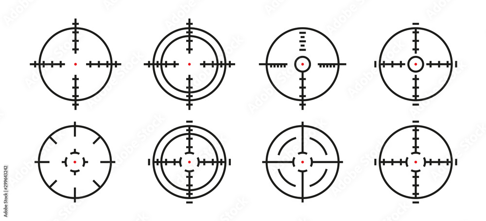 Aufkleber set target aim isolate in flat style