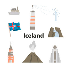 Obraz na płótnie Canvas Iceland icon set