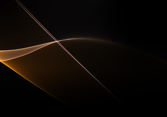 Abstract background waves. Black, grey and orange abstract background
