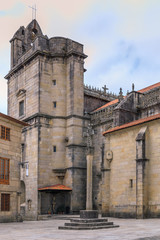 Fototapeta na wymiar Pontevedra, GALICIA, SPAIN - AUGUST 14, 2019: Basilica Santa Maria a Maior