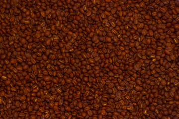 many freshly roasted coffee beans