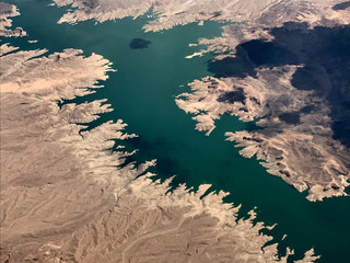 View From Plane Window Looking Down