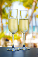 Champagne flute glasses, holiday luxury lifestyle