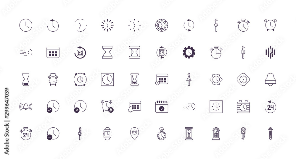 Poster isolated clock icon set vector design
