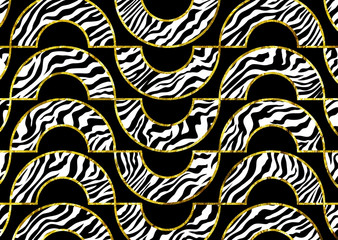 zebra skin with geometric shapes pattern