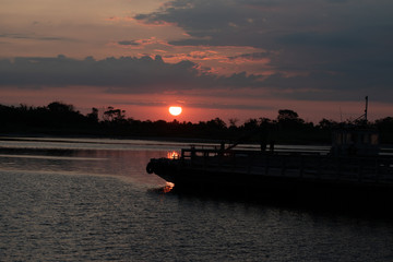 Naklejka premium Sunrise in the morning overfishing dock