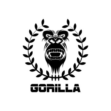 gorilla head logo vector image,sport logo