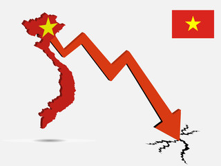 Vietnam economic crisis concept Vector illustration