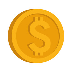money coin icon, flat design