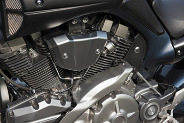 a high gloss motorcycle engine