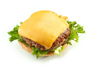 burger bread with meat and cheese