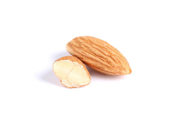 Almonds isolated on white background