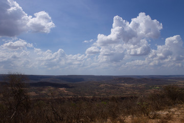 A landscape view from a semiarid region in the interior of Piauí, northeast of Brazil