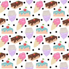 Sweets pattern.Pattern with cake