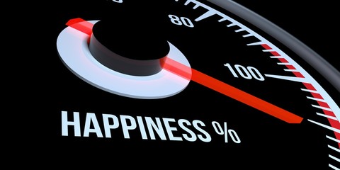 Happiness Indicator on 100% extremely detailed and realistic high resolution 3d illustration