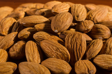 many fresh and roasted almonds