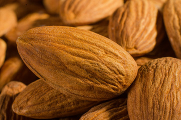 many fresh and roasted almonds