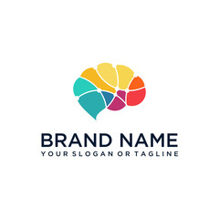 brain logo design vector