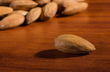 many fresh and roasted almonds