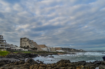 Picturesque and rocky Ballito beach in north Durban , KZN South
