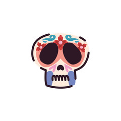 Isolated mexican skull head design