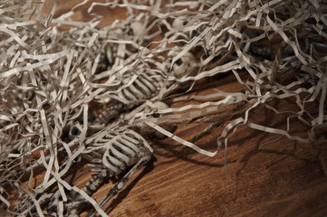 white paper skeleton figurine for halloween