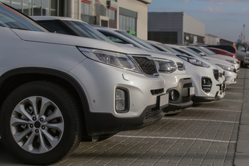 Cars For Sale Stock Lot Row.