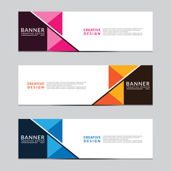 Vector abstract geometric design banner web template. Modern design. Vector illustration