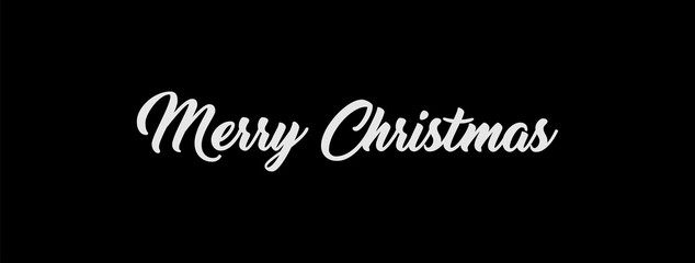 Merry christmas text sign. Calligraphy type, hand drawn style.