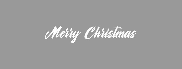 Merry christmas text sign. Calligraphy type, hand drawn style.