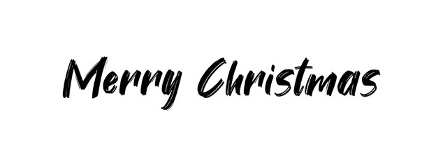 Merry christmas text sign. Calligraphy type, hand drawn style.