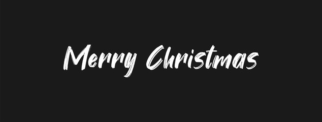 Merry christmas text sign. Calligraphy type, hand drawn style.