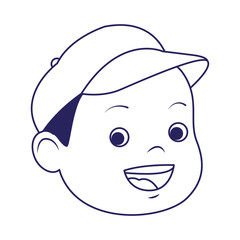 cartoon boy wearing a cap icon, flat design